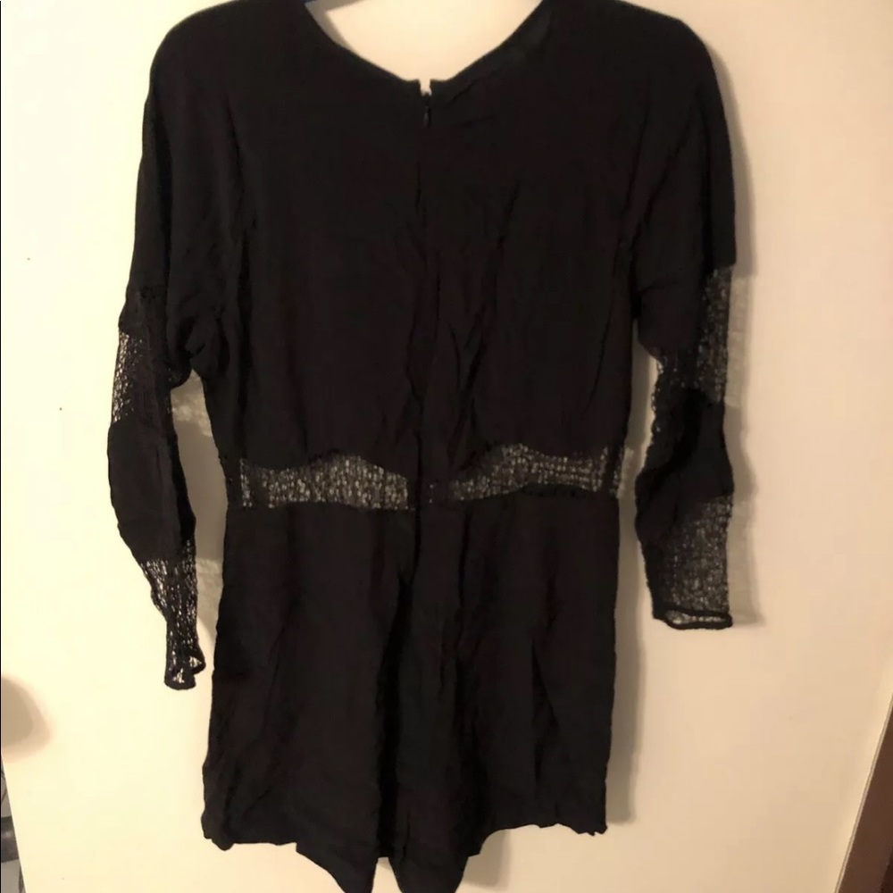 H&M one piece short suit black lace mesh